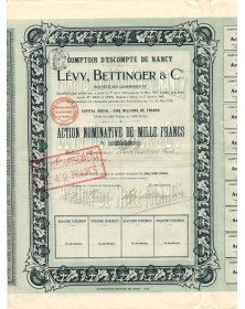 Comptoir d'Escompte de Nancy Lévy, Bettinger & Cie (1910)