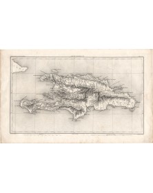 Old map of the island of Santo Domingo