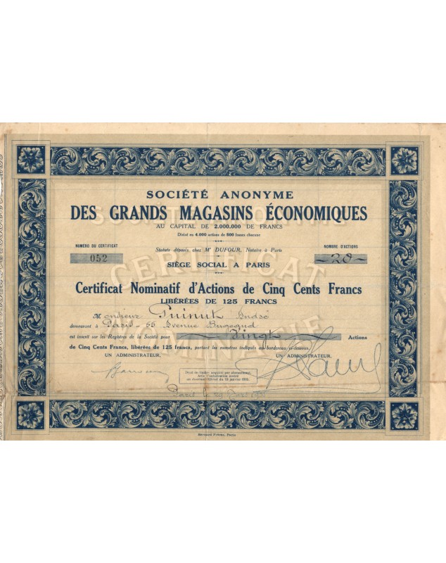 Société Anonyme des Grands Magasins Economiques