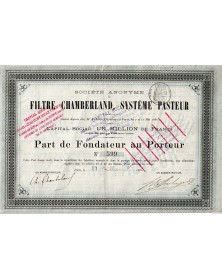 S.A. du Filtre Chamberland, Système Pasteur
