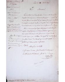 Lettre autographe 1815 -...