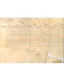 Nomination de capitaine - Autographe Louis XV - François Thomas Boudon de la Combe