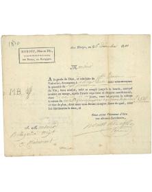 Connaissement voiturier 1810 - Transport de vin