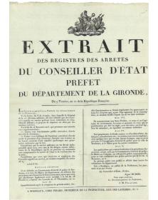 Affiche 1803 - Déserteurs - Département de la Gironde