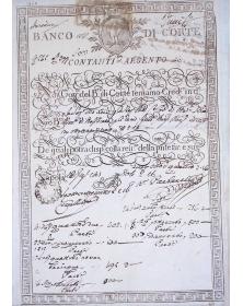 Banco di Corte, Naples, 1808