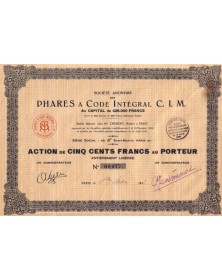 Sté des Phares A Code Intégral C.I.M.