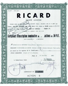 Ricard, Société Anonyme - 2 et 2bis rue Solférino, Paris
