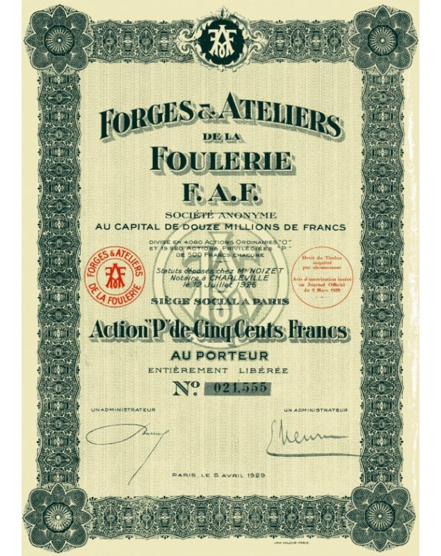 Forges & Ateliers de la Foulerie F.A.F