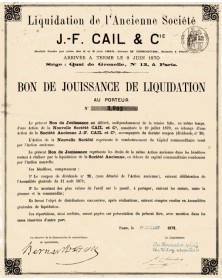 Liquidation de l'Ancienne Société J.F. Cail & Cie