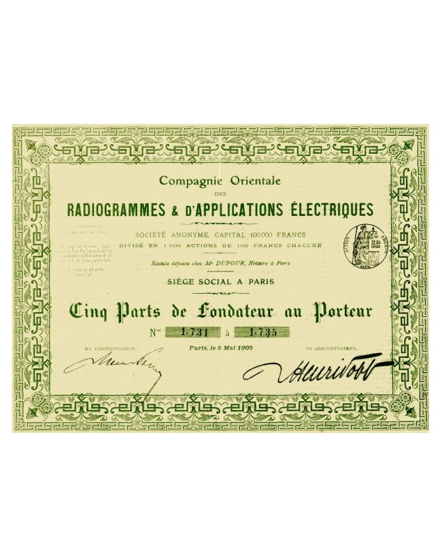 Cie Orientale des Radiogrammes & Applications Electriques