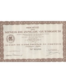 Sté  des Mines de Zinc du Guergour