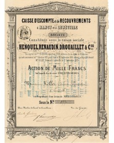 Caisse d'Escompte et de Recouvrements à Nancy et à Lunéville, Henquel, Renaudin, Drouaillet et Cie (1871)