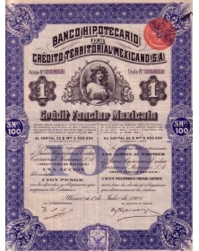 Crédit Foncier Mexicain. Banco Hipotecario de Credito Territorial Mexicano. 1908 ("Queen Elizabeth")