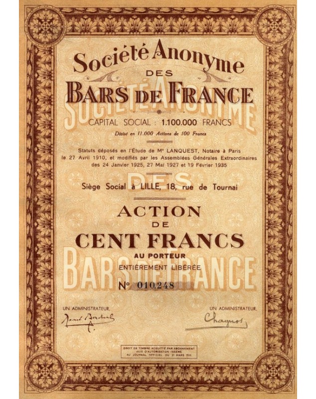 S.A. des Bars de France 