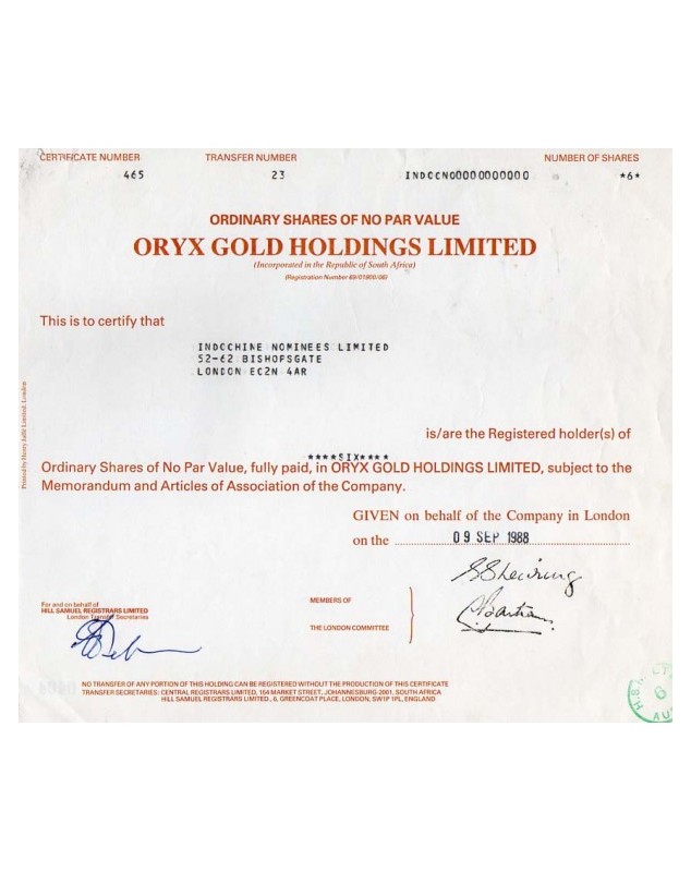 Oryx Gold Holdings Company, Ltd.