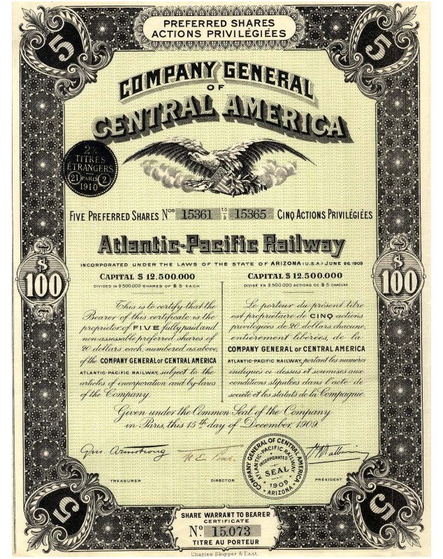 Company General of Central America Atlantic-Pacific Railway 