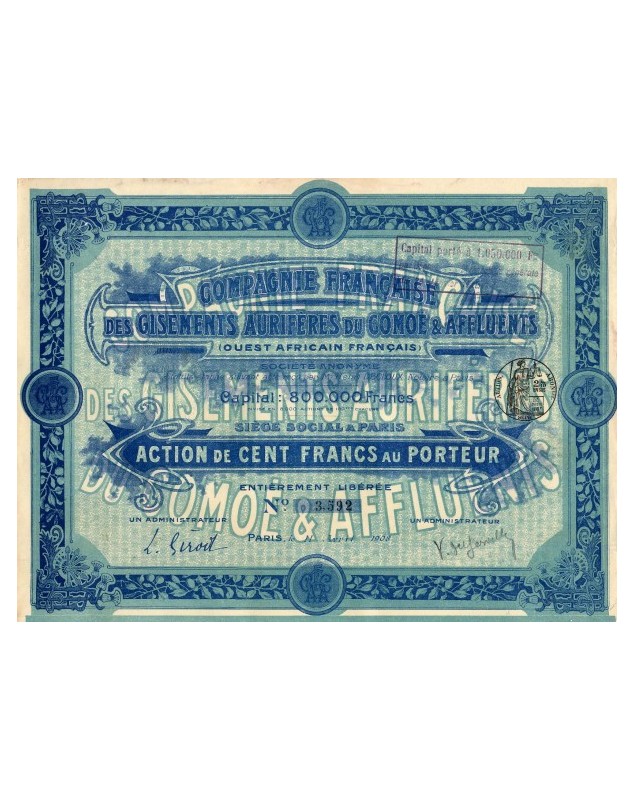 Cie Française des Gisements Aurifères du Comoé & Affluents (1908)