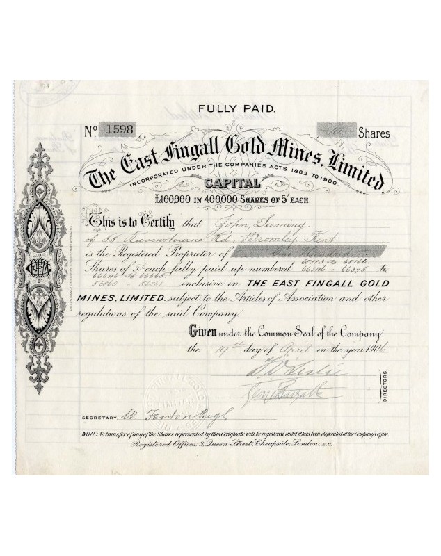 The East Fingall Gold Mines, Ltd