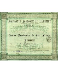 Compagnie Agricole au Dahomey (Colonisation Alsacienne-Lorraine). A. Saudemont et Cie