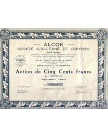 Alcock  -  Sté Alsacienne de Cokeries