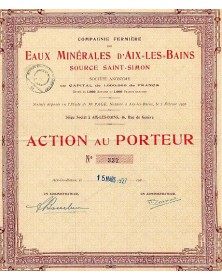 Eaux Minérales d'Aix-les-Bains Source St-Simon