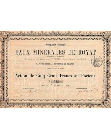 Cie Générale des Eaux Minérales de Royat (Puy-de-Dôme) 