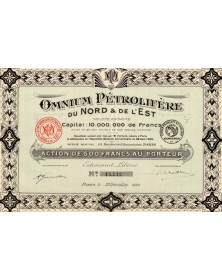 Omnium Pétrolifère du Nord & de l'Est. 1920