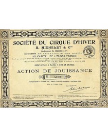 Sté du Cirque d'Hiver A.Michelet & Cie (Anciennement Ch. Franconi & Cie)