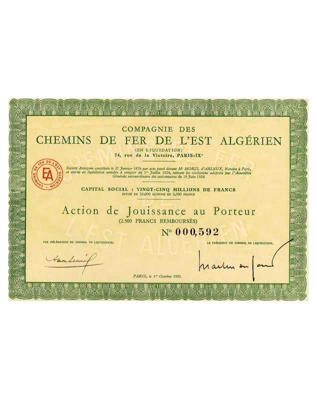 Cie des chemins de Fer de l'Est Algérien