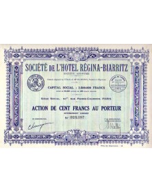 Société Hôtel Régina-Biarritz Aquitaine/Pyrénées Atlantiques 64