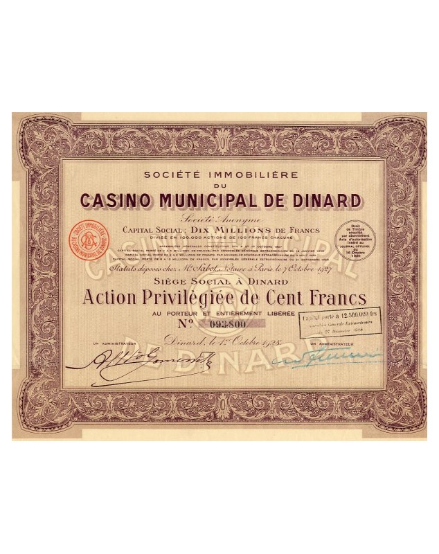 Sté Immobilière du Casino Municipal de Dinard