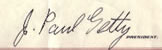 Signature by Paul Getty