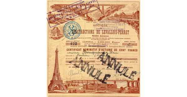 The construction company of Levallois-Perret of Gustace Eiffel